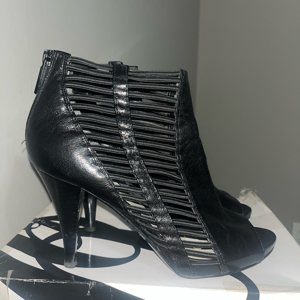 Nine West Black Strappy Heeled Boots